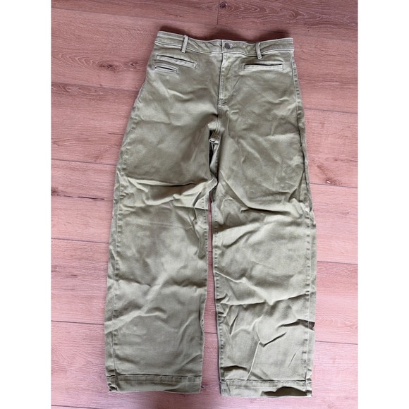 Maeve Pants - Maeve Anthropologie Olive Green Wide Leg High Rise Ettie crop Pants Size 29